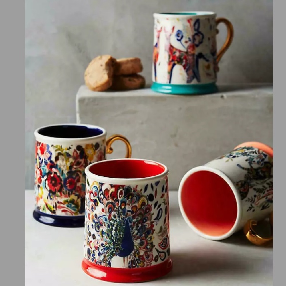 NIB Anthropologie Starla Hoffman Hare Fawn Peacock